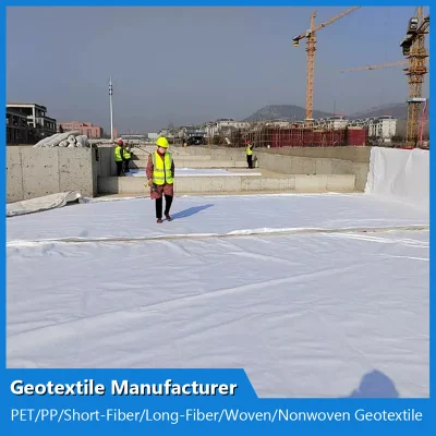 Muestra gratuita Blanco Negro 300g PP Fibra corta Geotextil no tejido Geofabric Soil Stabilization Road Beds que cubren el paño