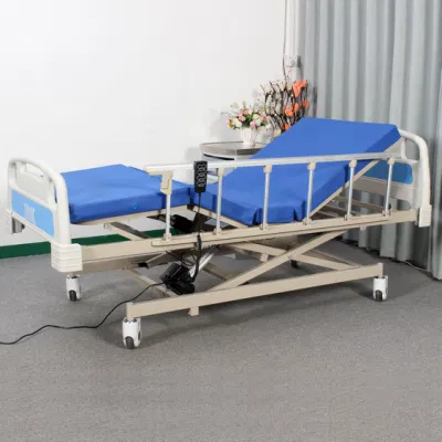 Precio competitivo multifunción de alta calidad eléctrica del Hospital de la función de tres grandes barandilla cama de cuidados