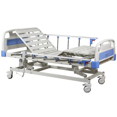 Hospital Médico de lujo mobiliario plegable ajustable Función 5 cama ortopédica de enfermería manual del paciente cama de hospital (UL-22MD37).
