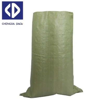 Green Building basura PP saco tejido verde Geotextile una bolsa de arena, 50 kg una bolsa de arena para inundar