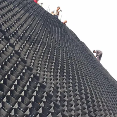 Polietileno de alta densidad Terram Silknet Geocell Tierra de la base de muros de contención de 100mm de cuadrícula Geocells
