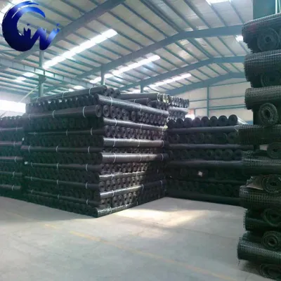 Basalto refuerzo de fibra malla Fibra de vidrio asfalto pavimentado PVC revestido Biaxial Geogrid