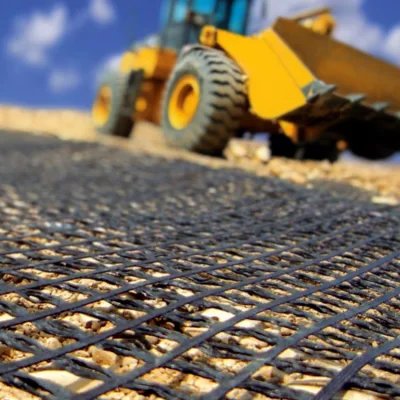 PVC recubierto de alta tensión 100-100kn/M Fibreglass Geogrid para la venta