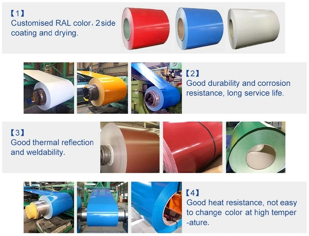 Manufacturer Customized Ral Color Coated Prepainted Galvanized Dx51d Dx52D Dx53D Dx54D SGCC PPGI Steel Coil