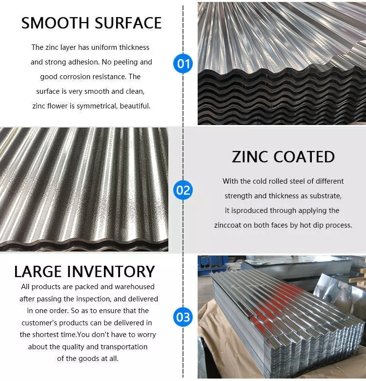 Gi Galvanized Galvalume Steel Corrugated Roofing Sheet 0.5mm Heat Resistant Roofing Sheets 24 Gauge 28gauge Dx51d Zincalum Aluminum Zinc Tile Metal Roof Sheet