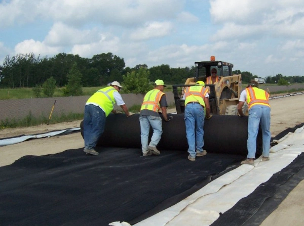 Black Nonwoven Geotextile 300g Geo Fabric Under Pavers Geosynthetics Cloth