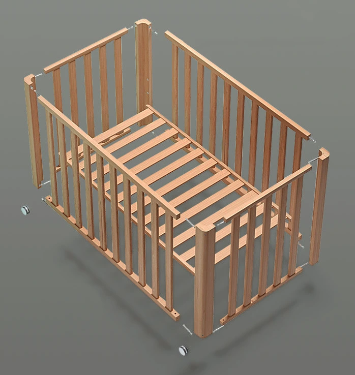 Beech Crib Solid Wood Splicing Bed