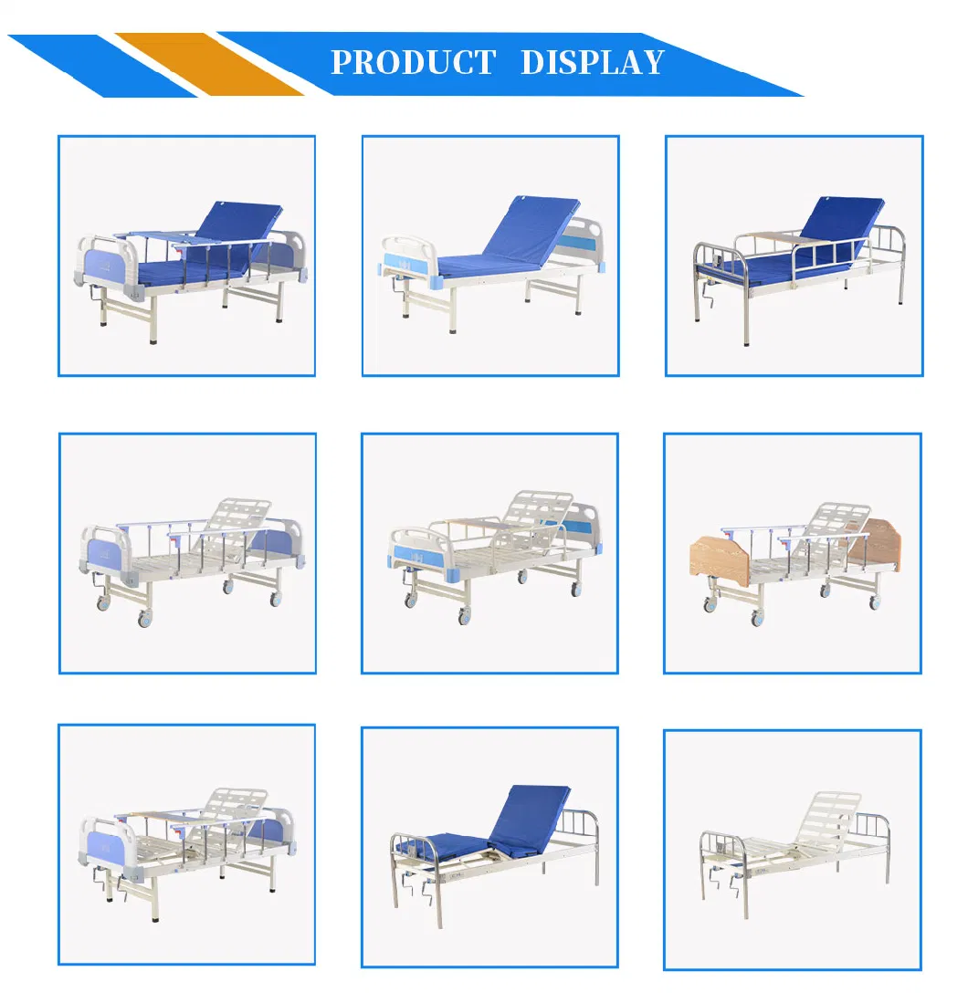 Portable Folding Clinic Furniture Adjustable Manual Medical Nursing Patient Metal Hospital Bed