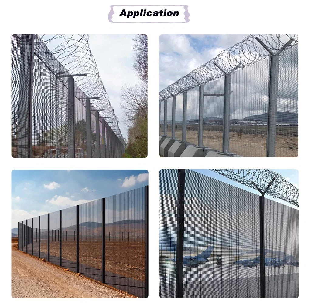 Galvanized 358 Safety Perimeter Clear View Welded Wire Mesh Metal Anti Climb Boundary Security Panel Fence for Border Airport Prison