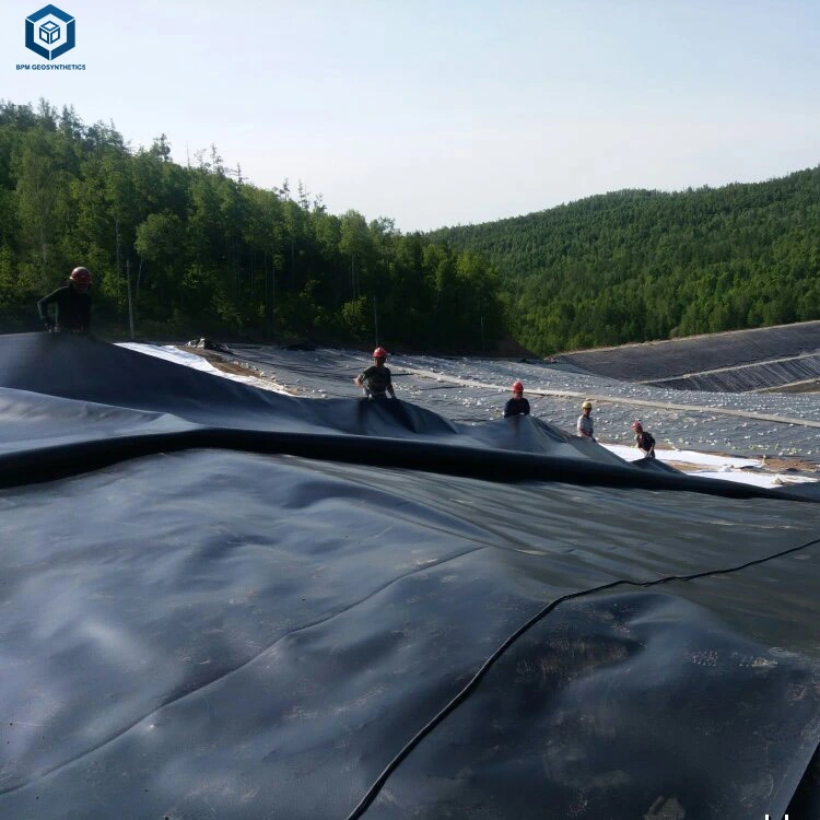 Black 1mm 40mil Waterproofing HDPE Smooth Geomembrane for Artificial Lake
