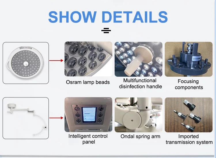 Hot Sale Surgical Patient Shadowless Operation Theatre Lights Examination Operating Phototherapy Double Head Surgical Lamp Double Heads Lamp