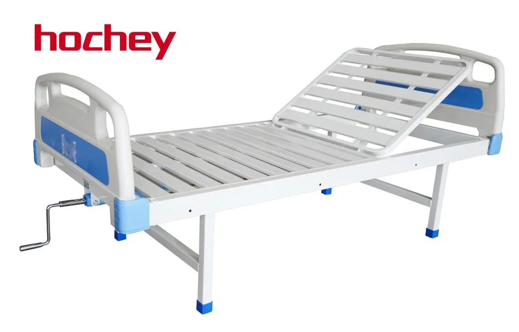 Hochey Medical Manufacturer Wholesale High Quality Cheap Manual Single 1 Crank Medical Bed One Function Nursing Bed Patient Home Hospital Bed