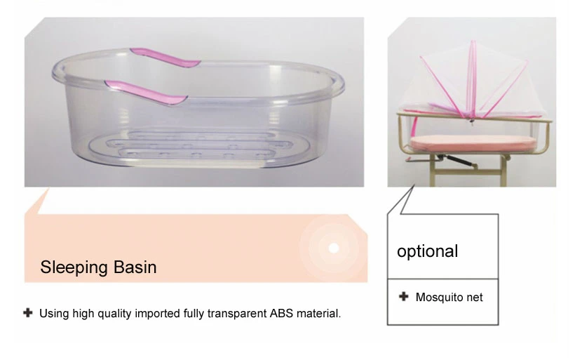 Mk-B03 Movable Infants Hospital Baby Crib Bed Manual Baby Bed