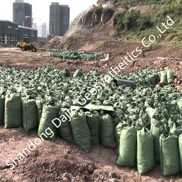 Custom Size Green Color Black Non Woven Geotextile Geobags