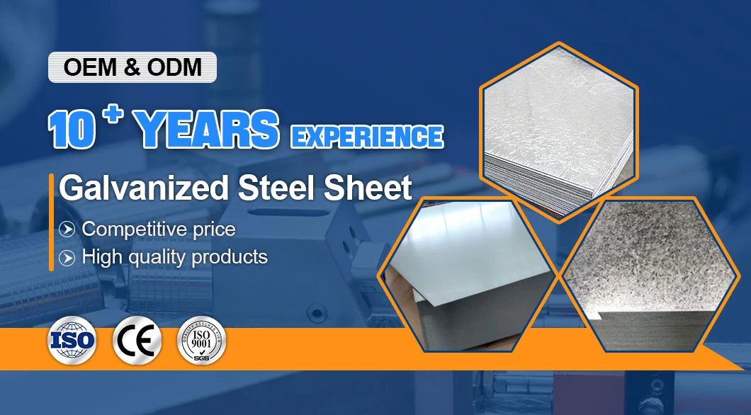 Factory Directly Supply Hot Dipped Zinc Coating Galvanized Steel Plate Sheet