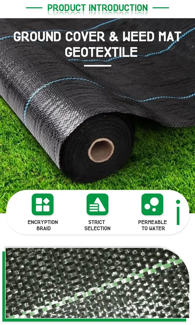 China Factory Wholesale Durable White Black PP Woven Geotextile Weed Control Mat Ground Cover Weed Barrier Landscape Fabric