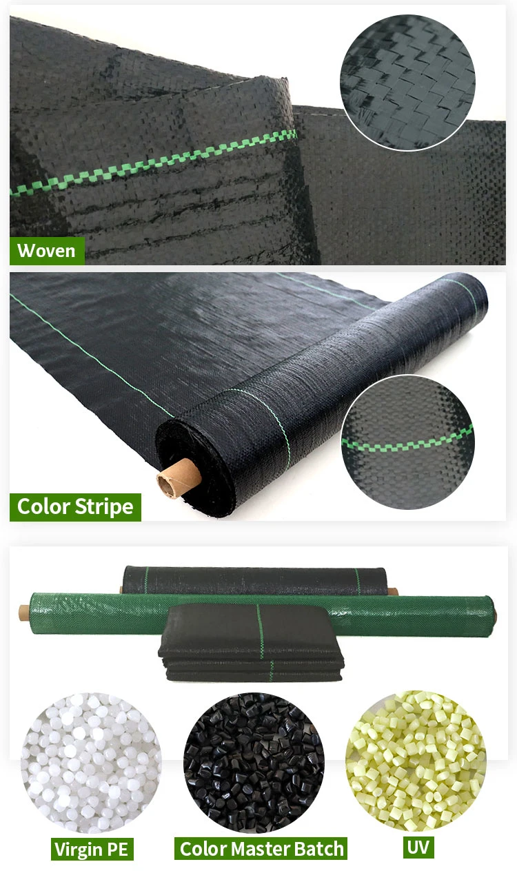 CE TUV SGS Approved Factory Anti UV Geotextile Black PP PE Woven Ground Cover Weed Barrier Control Mat Landscape Fabrics