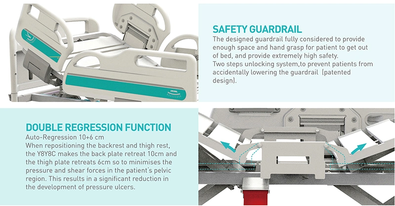 Y8y8c Adjustable Medical Electrical Bed for Patient