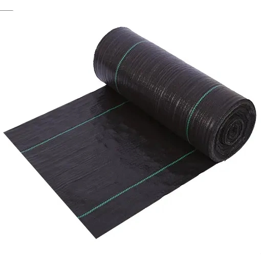PP Braided Weed Prevention Mat, Weed Barrier Landscape Cloth PP Woven Fabric Geotextile Grass Proof Cloth for Orchard Black Plastic Mulch