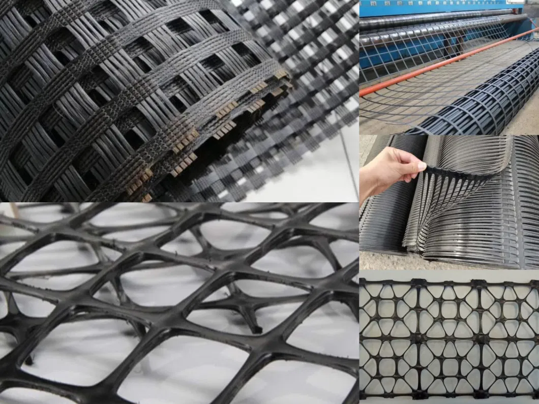 Building Material Plastic PP/HDPE Uniaxial Geogrid for Reinforcement Road Project