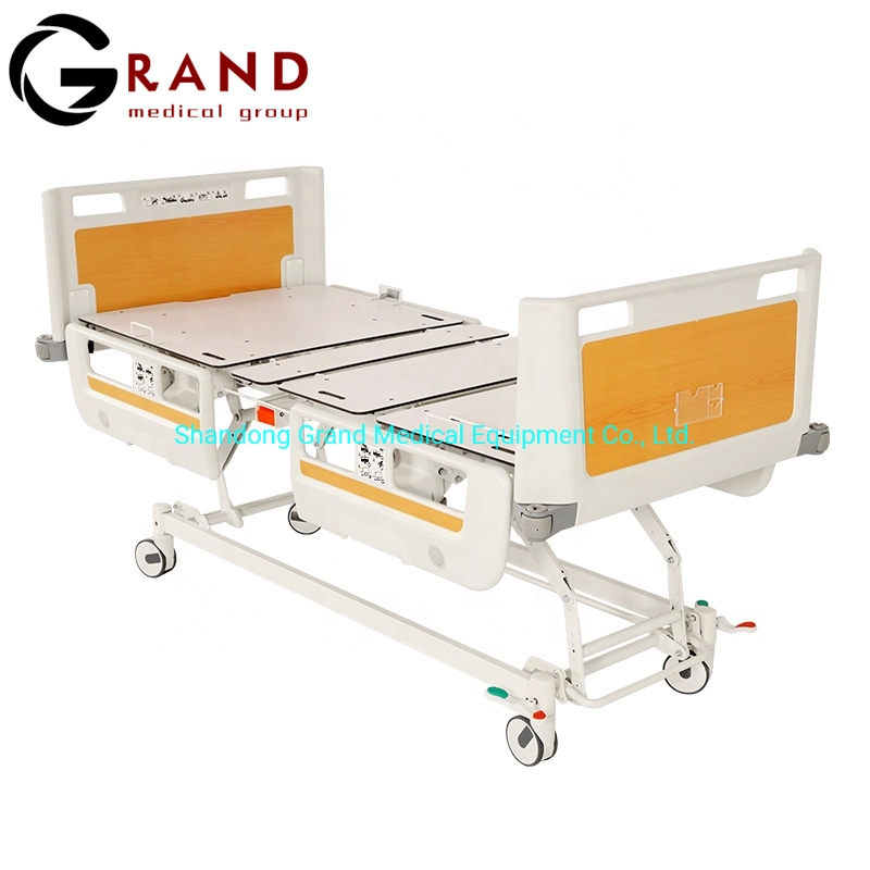 ICU Nursing Bed Electric Adjustable Hospital Bed for Sale Paramount Patient Medical 5 Function Portable Electric Folding Nursing Bed with Guardrail