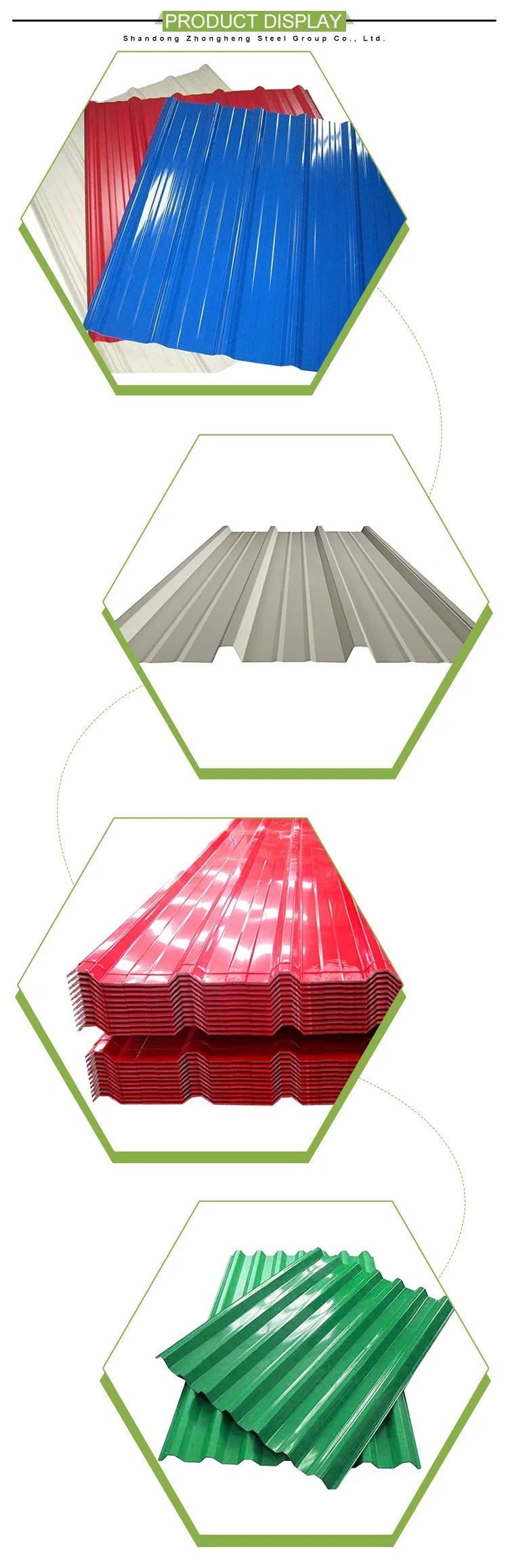 Construction Zinc Coated Roofing / Corrugated Galvanized Prepainted PPGI PPGL/Corrugated Steel Roof Sheet