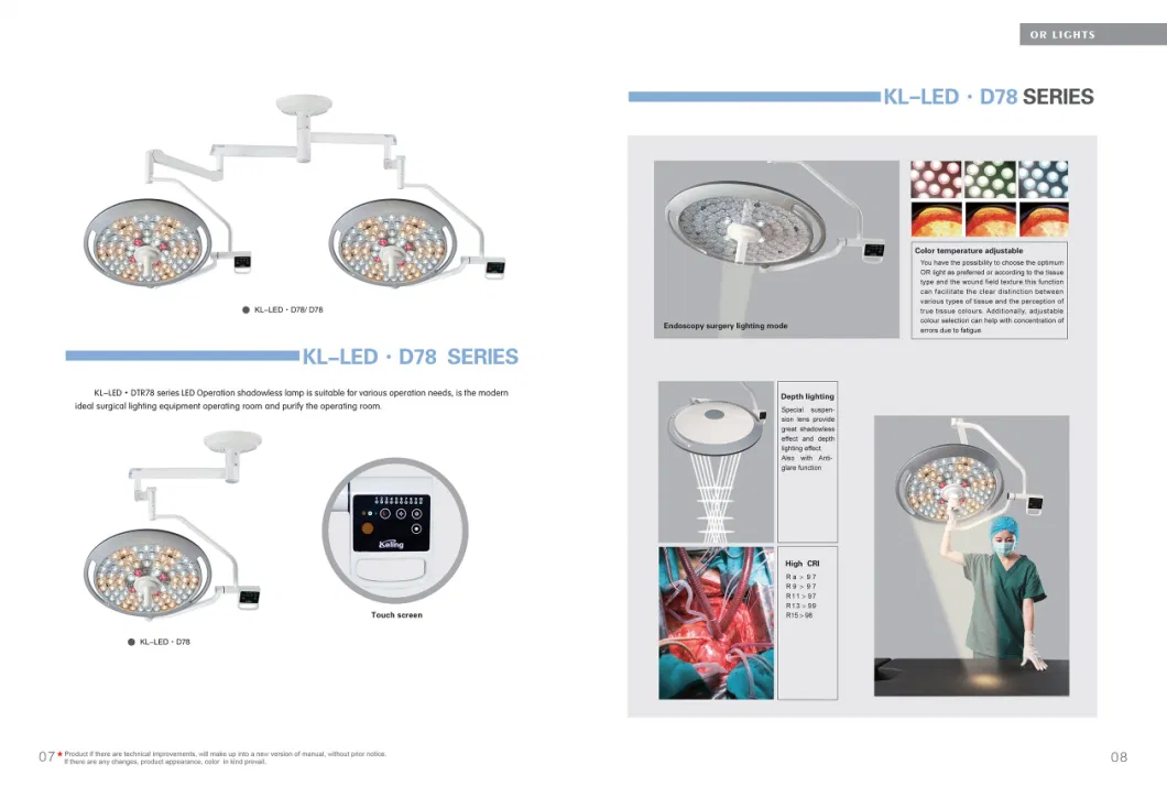 Medical LED Operation Light Shadowless Lamp Double Head Surgical Operating Lamp