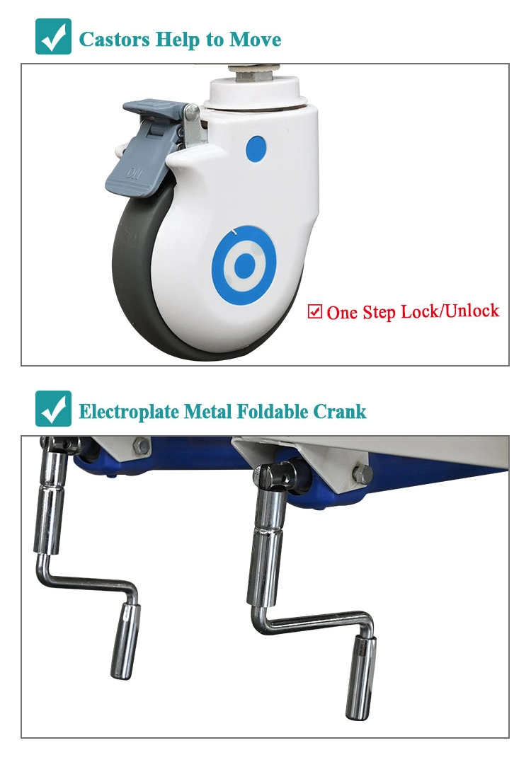 Basic Model Two Cranks 2 Functions Manual Medical Care Hospital Bed for Africa Market