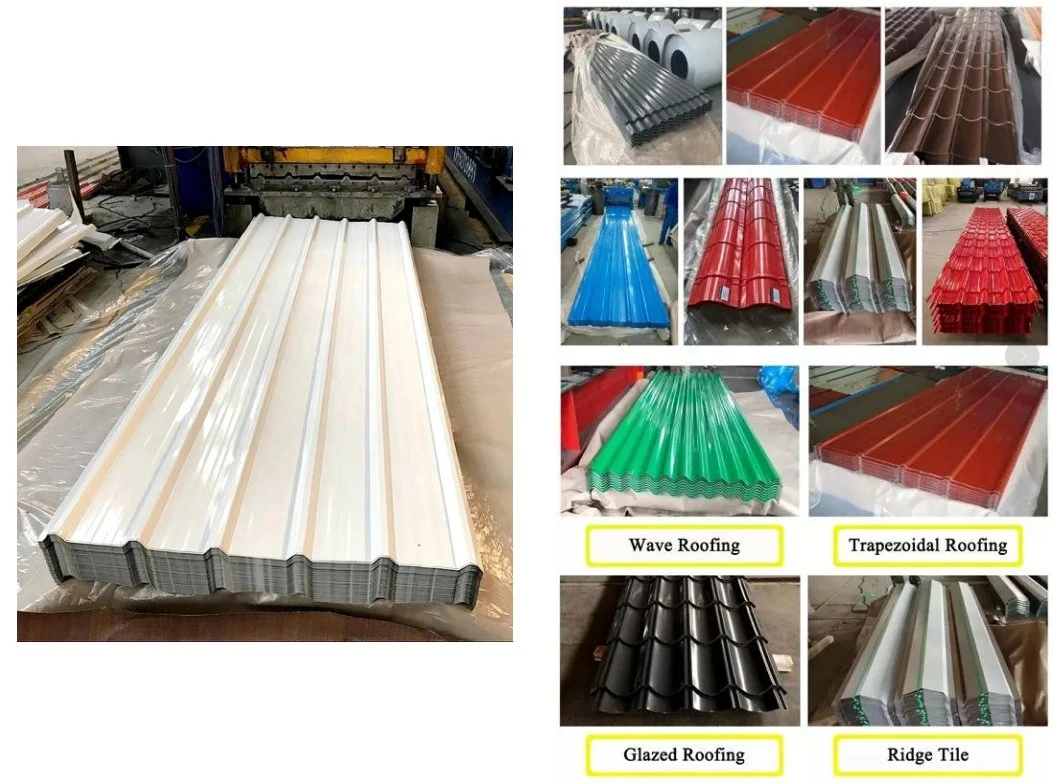 Decorative Material/SGCC/Sgch/Dx51d+Z/Galvanized/Galvalume Color Coated PPGI PPGL Corrugated Gi Zinc Roofing Sheet