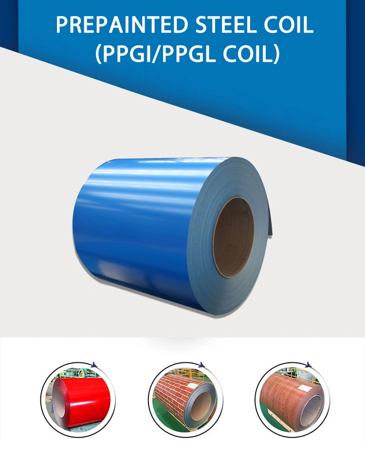 China Exporter 0.11-2.5mm Ral Color Prepainted Galvanized Steel Coil PPGI Coil for Building Material