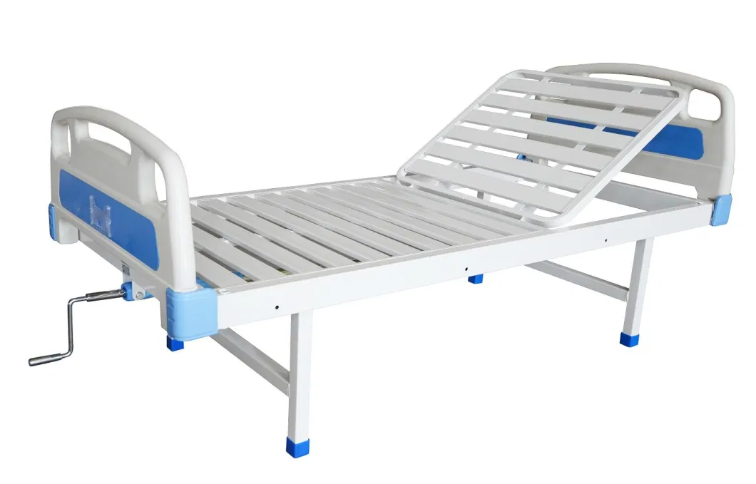 Hochey Medical Manufacturer Wholesale High Quality Cheap Manual Single 1 Crank Medical Bed One Function Nursing Bed Patient Home Hospital Bed