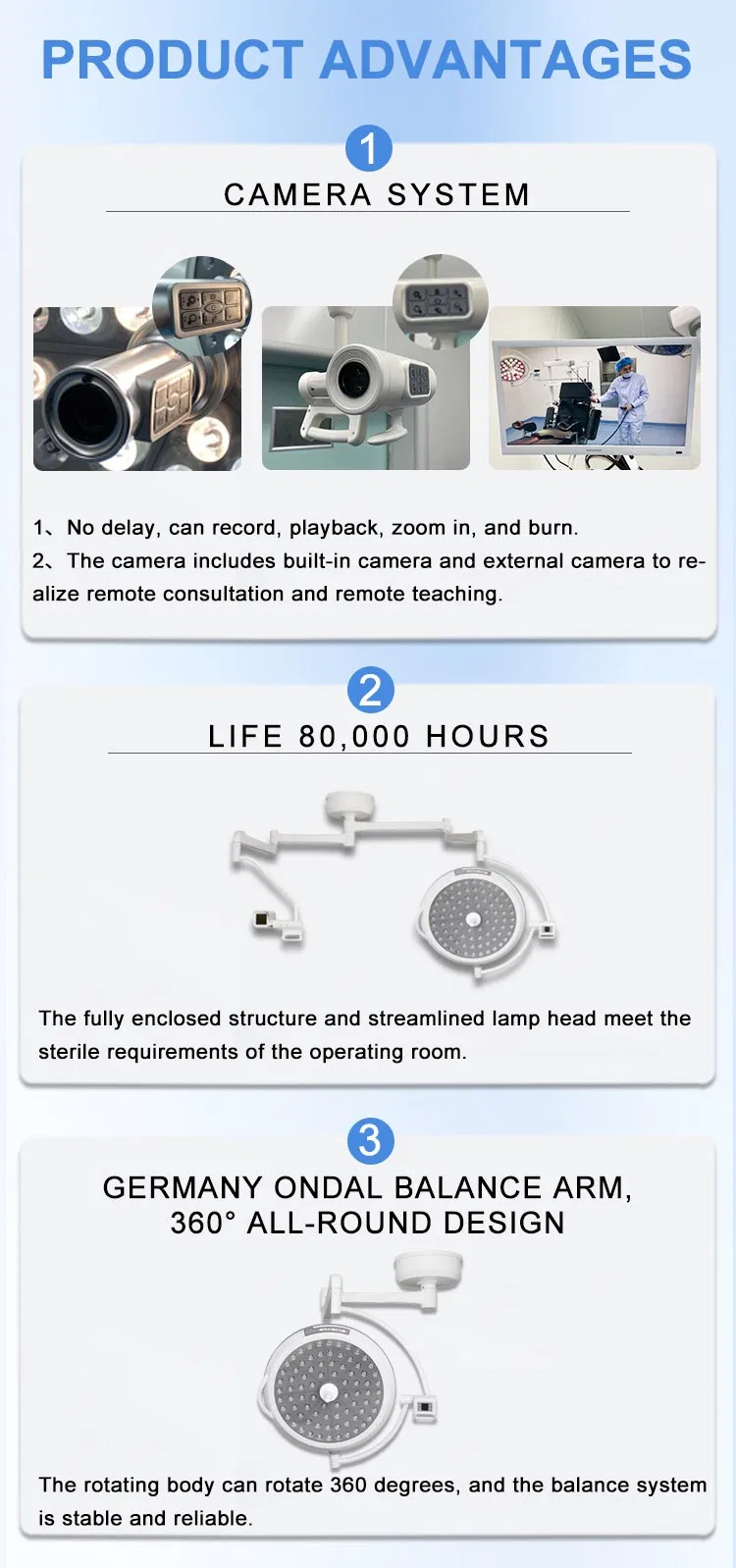 Hot Sale Surgical Patient Shadowless Operation Theatre Lights Examination Operating Phototherapy Double Head Surgical Lamp Double Heads Lamp