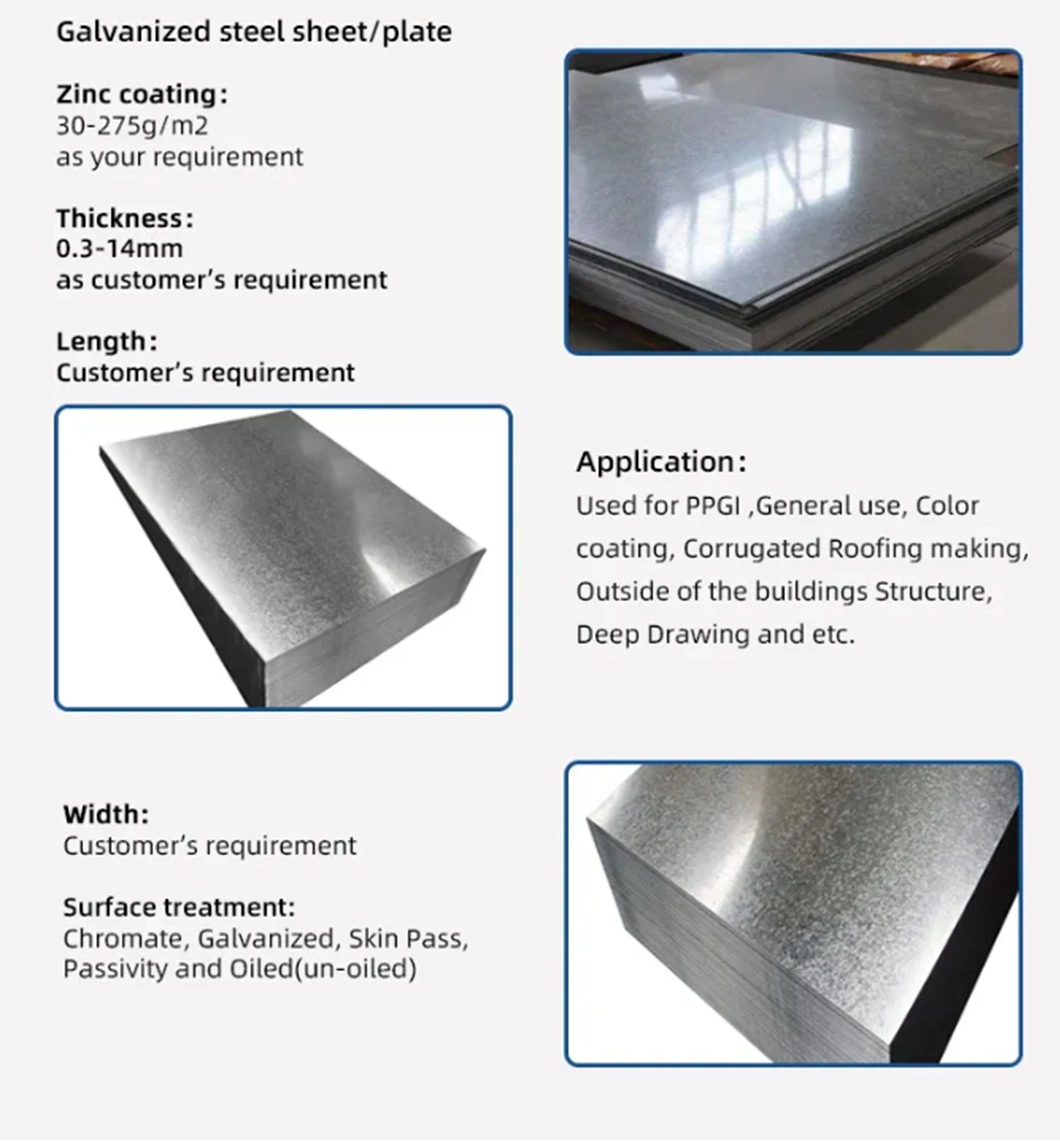 Factory Price G550 Plate 0.6mm Steel Z275 Hot Dipped Dx51d Galvanized Sheet
