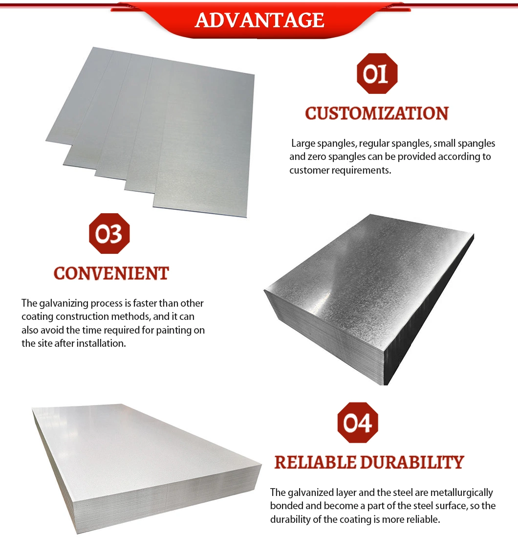 Factory Hot-DIP Dx52D Dx53D Galvanized Steel Plate