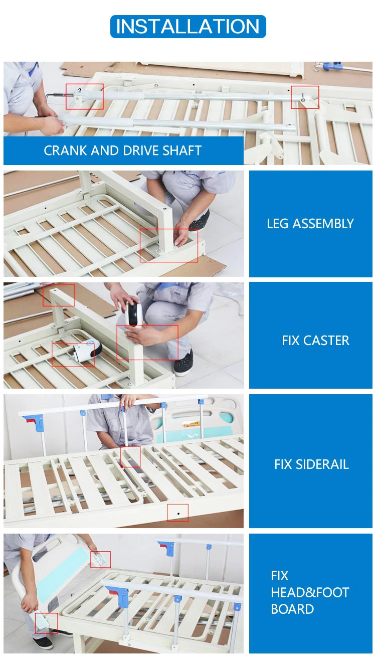 Cost-Effective Model Single Crank Basic Manual Hospital Bed with Back Lifted