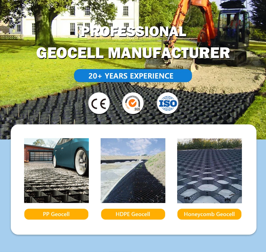 China Geocell Manufacturer HDPE/PP/PCA/Smooth/Punching/Perforated Textured/Honeycomb/Geoweb/Gravel Grid/Gravel Stabilizer Geocell Manufacturer