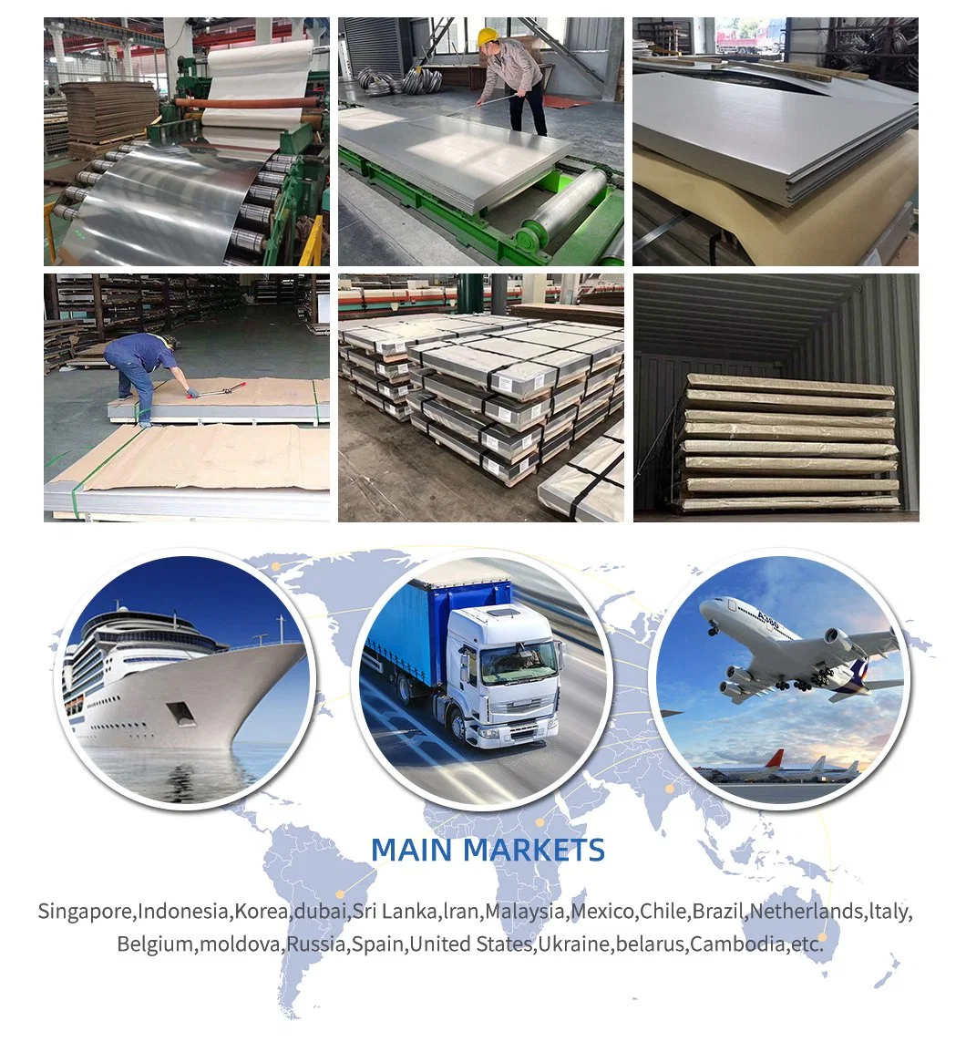 SS304/Aluminum/Carbon/Copper/Galvanized/Zinc Coated/Monell Alloy Steel Plate Cold Rolled 201 Steel Products 316 316L 310S Hot Rolled Stainless Steel Sheet