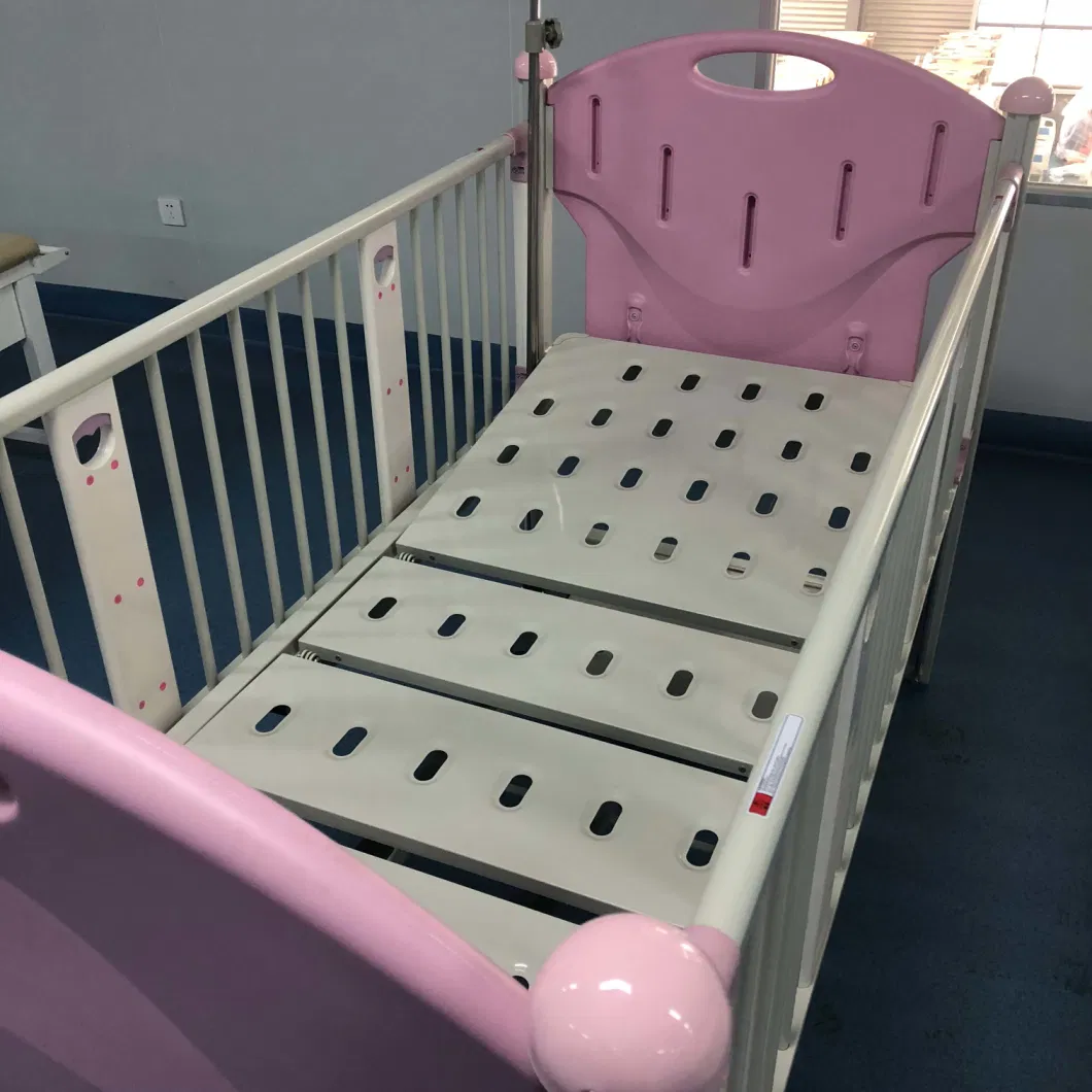 Hospital Medical Manual Nursing Children Infant Pediatric Bed with Guardrails