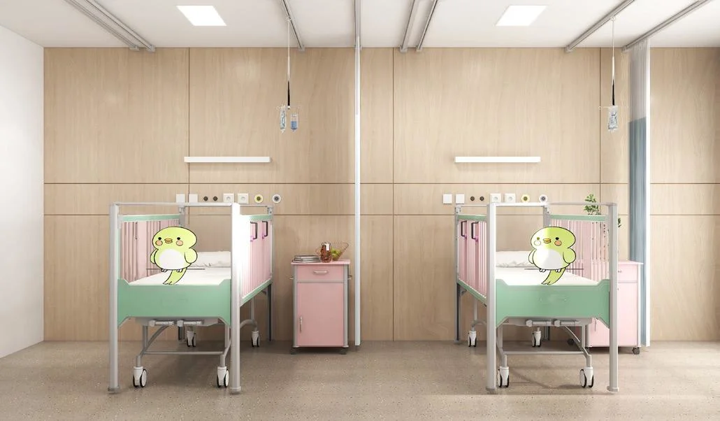 Beautiful Luxury Children Medical Two Manual Hospital Newborn Bed