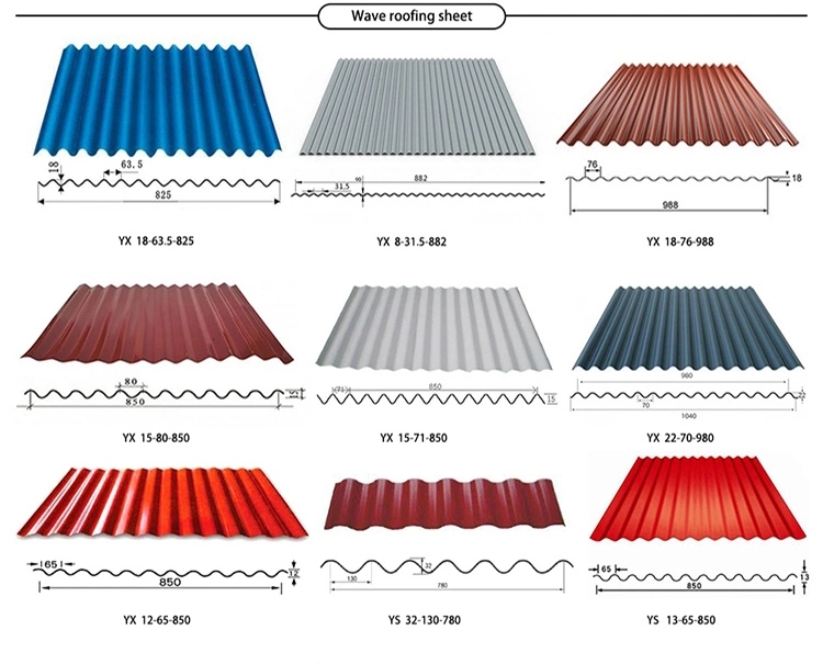 Galvanized Roofing Tile, Zinc Coated Color Painted PPGI Gi Gl PPGL Corrugated Carbon Steel Galvalume Roofing Sheet