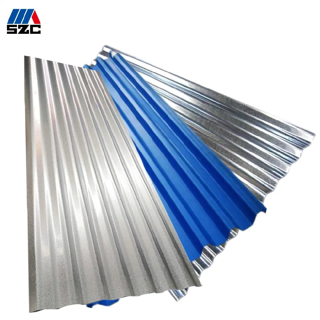 Corrugated Gi Galvanized Steel Sheet for Roofing Tile Garden Beds with 0.6mm 0.8mm 1.2mm Z80g Z100g Iron Metal Roof Manufacturer 20 26 Gauge Gi Gl Zinc 470 600