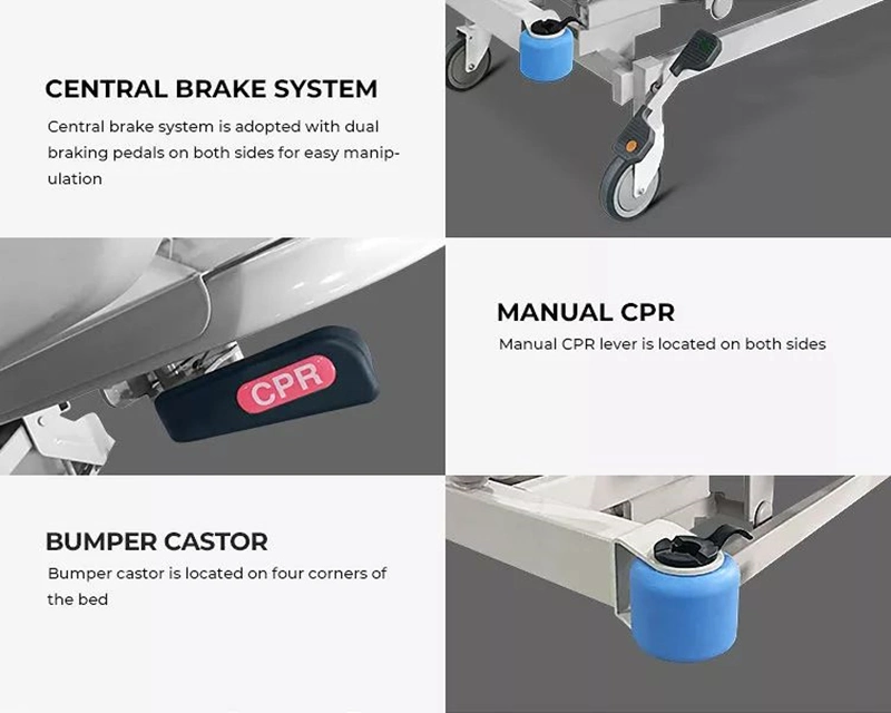 Hospital Clinic Bed Manufacturer Two Cranks Manual Medical Beds