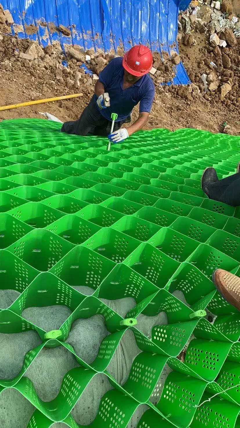 Textured HDPE Plastic for Ground Reinforcement Geocell 100mm