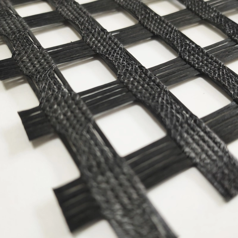 Black Road Construction Polyester Geogrid Price Mining High Strength Customized Reinforcement Protection