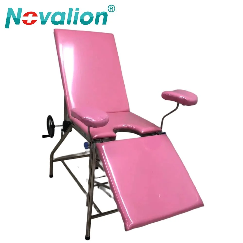 China Factory Wholesale Price Medical Hospital Clinic Patient Manual Stainless Steel Obstetric Gynecological Gynecology Examination Table