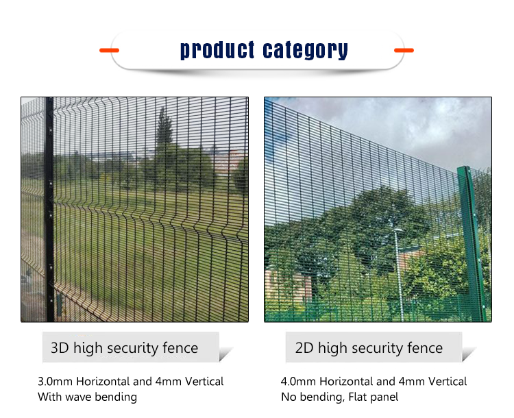 Prison PVC Coated Clear View High Security Fence 358 Wire Mesh Safety Metal Anti Climb Fence