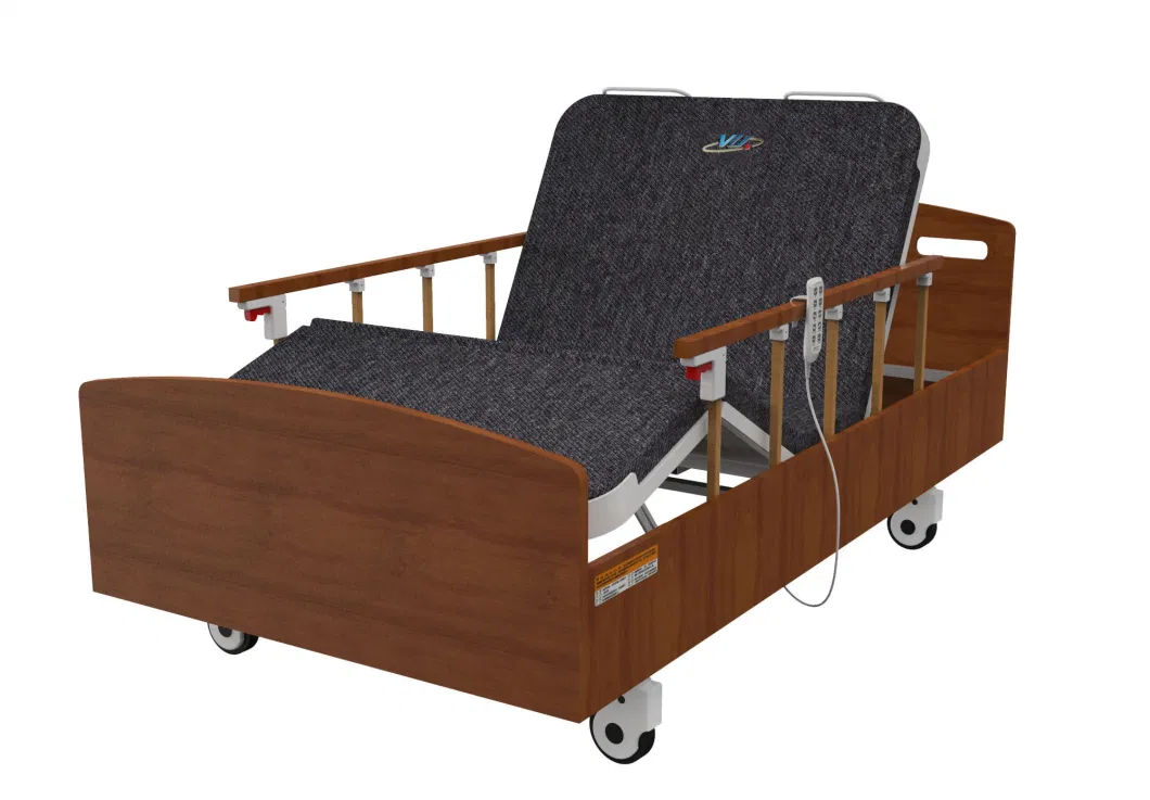 Electric Multi-Functional Homecare Nursing Bed with 4 Wheels for Bedridden Patient and The Elderly Home or hospital Use