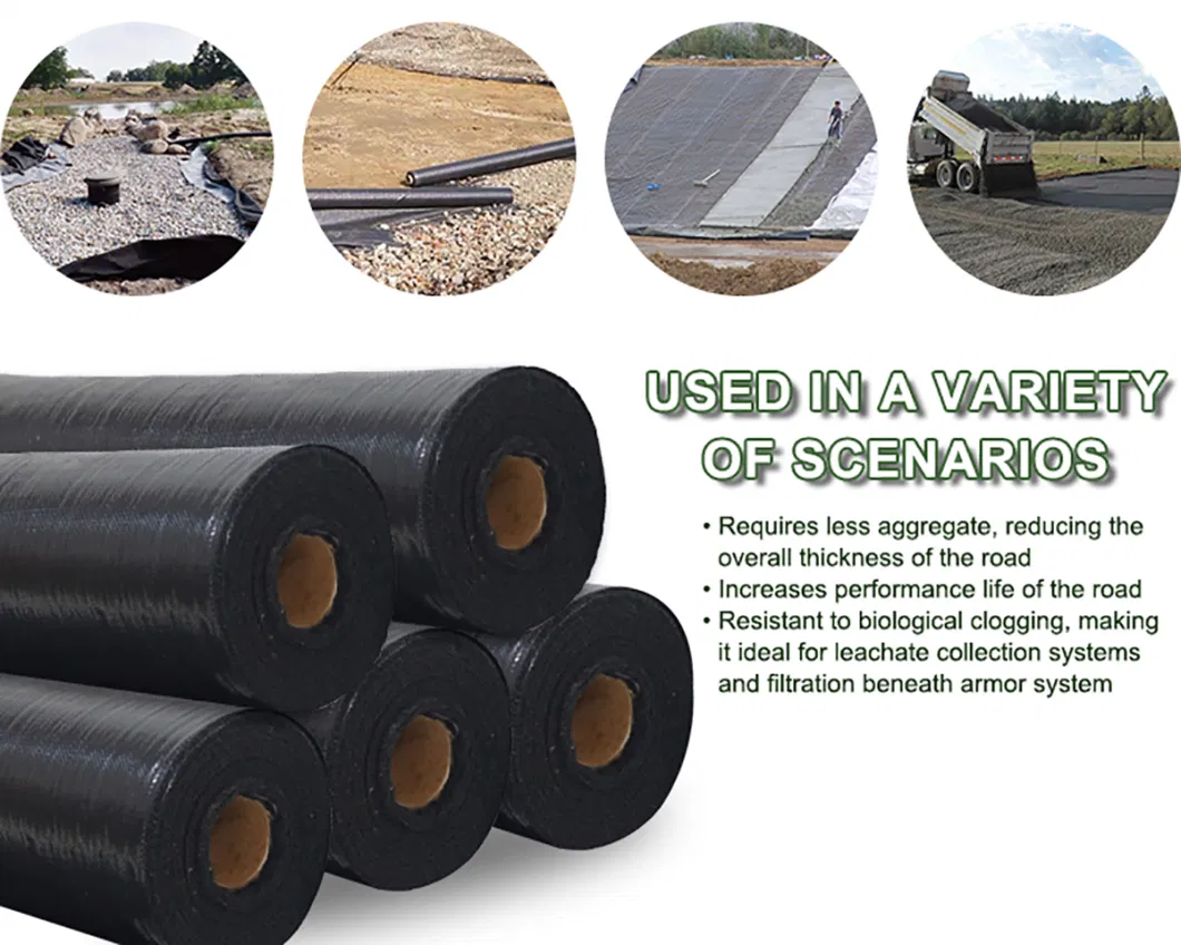 Ntpep Certified Woven Fabric Stabilization PP Woven Geotextile for Soil Reinforcement