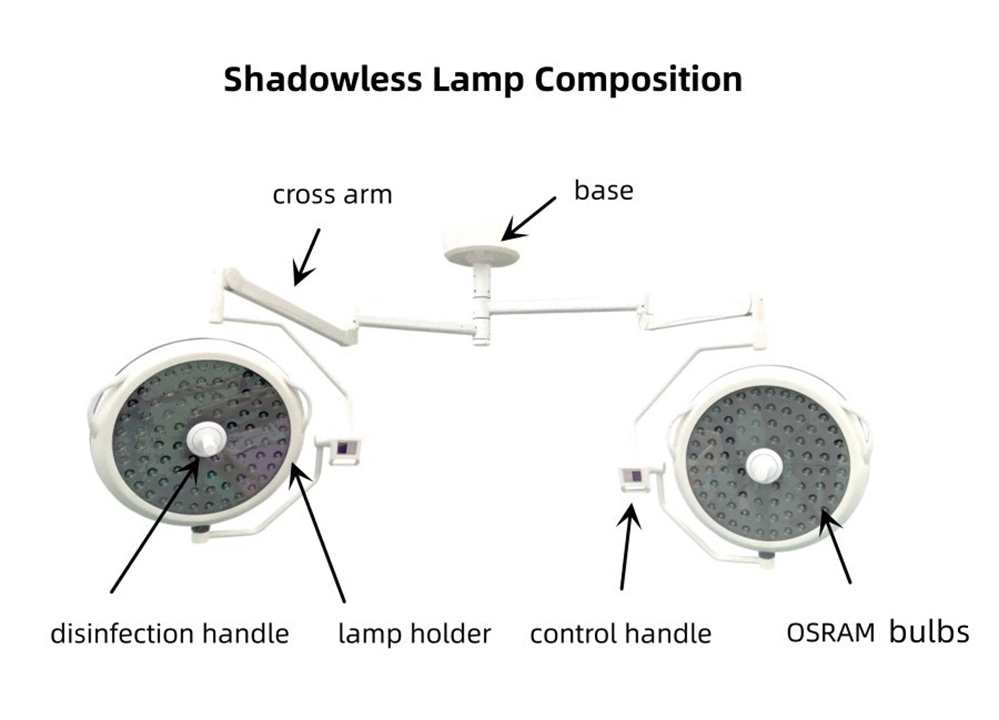 Rayman Medical Equipment Double Head Ceiling Surgical LED Shadowless Operation Lamp