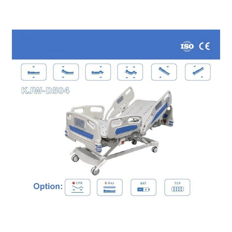 China Luxury Multifunction Adjustable Electric Five Function Hospital ICU Bed with Casters